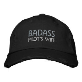Ehefrau des Badass Pilot bestickte Hülle Bestickte Baseballkappe