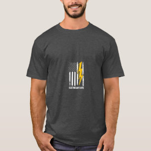 Ehefrau des Elektrikers Lustige Elektriker USA-Fla T-Shirt