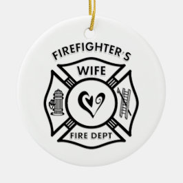 Ehefrau des Feuerwehrmanns Keramikornament