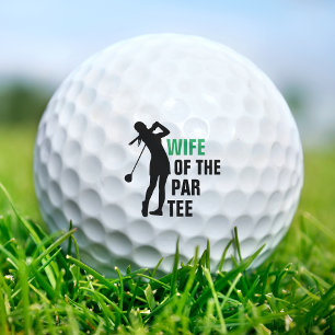 Ehefrau des Par T-Shirt Grün & Weiß Golfball