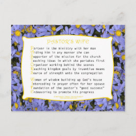 Ehefrau des Pastors (akrostisch) Postkarte