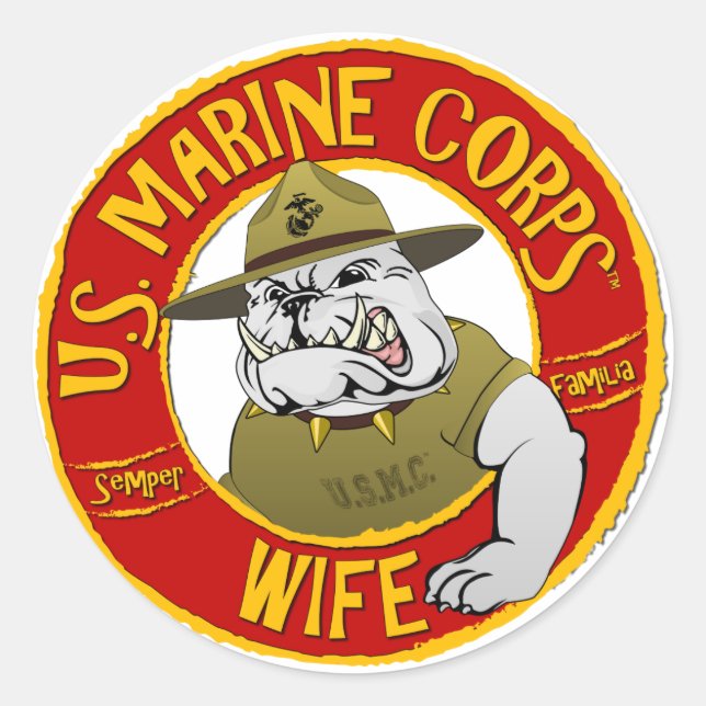 Ehefrau des US-Marine Corps Runder Aufkleber (Vorderseite)