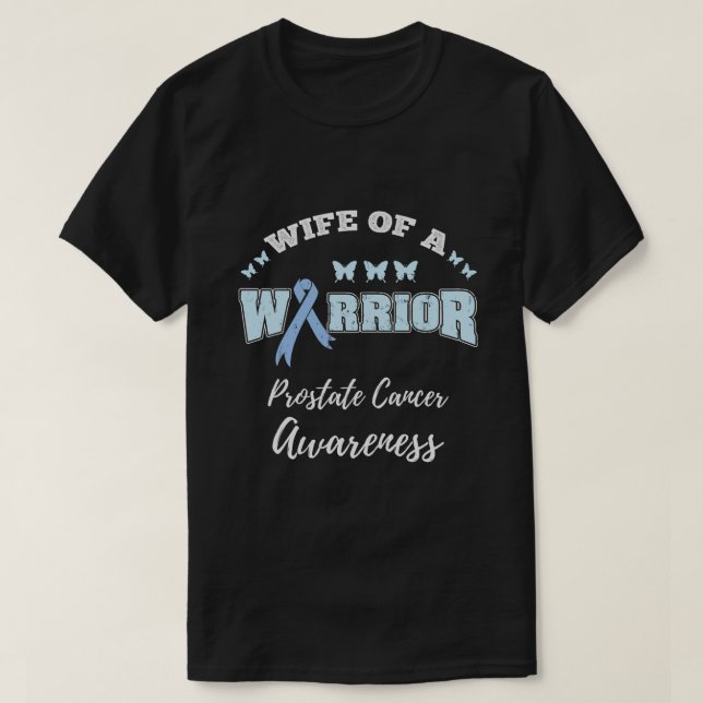Ehefrau eines Kämpfer-Prostatakrebs-Butterers T-Shirt (Design vorne)