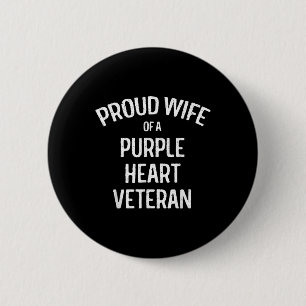 Ehefrau eines Lila Herzkrankenveteran Shirt Proud Button