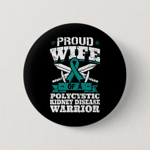 Ehefrau eines polyzystischen Nierenerkrankungskrie Button