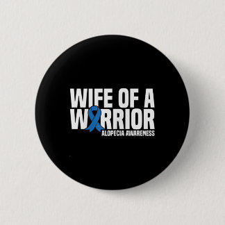 Ehefrau eines Warrior Blue Ribbon Alopezie Bewusst Button
