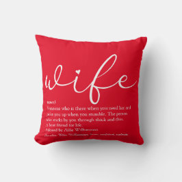 Ehefrau Elegante Modernes Chic Script Personalisie Kissen
