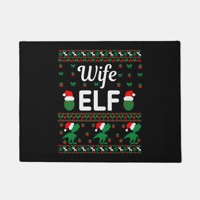 Ehefrau elf Weihnachtssüßer Fußmatte (Vorderseite)