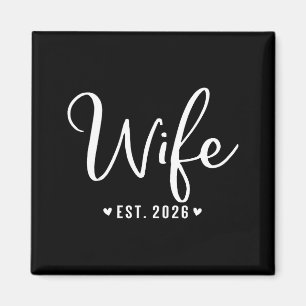 Ehefrau est 2026 frisch vermähltes Paar Hochzeit F Magnet