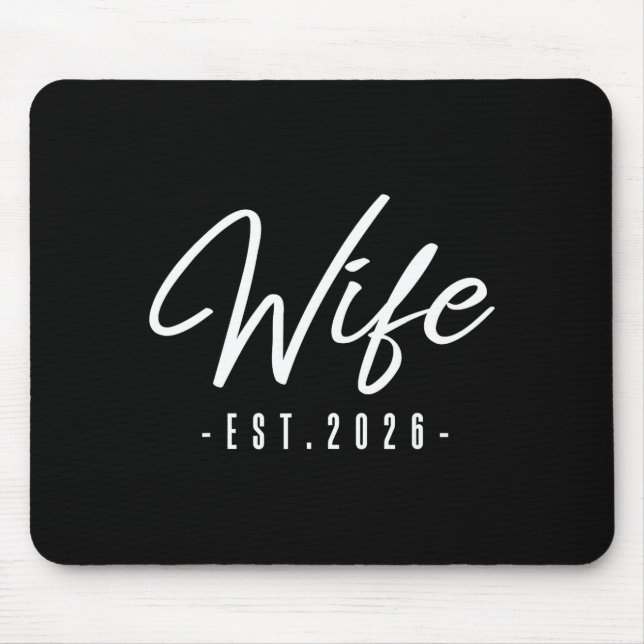 Ehefrau est 2026 verheiratet Flitterwochen Braut F Mousepad (Vorne)