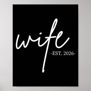 Ehefrau Est 2026 Verheiratet Flitterwochen Hochzei Poster