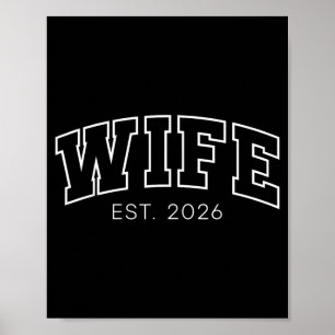Ehefrau Est 2026 Verheiratet Flitterwochen Hochzei Poster