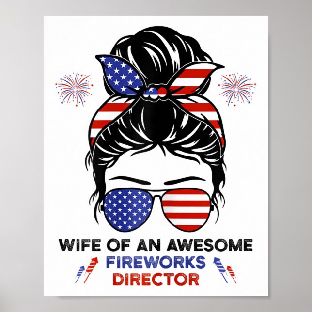 Ehefrau Fireworks Director - Funny US 4. Juli Gi Poster (Vorne)