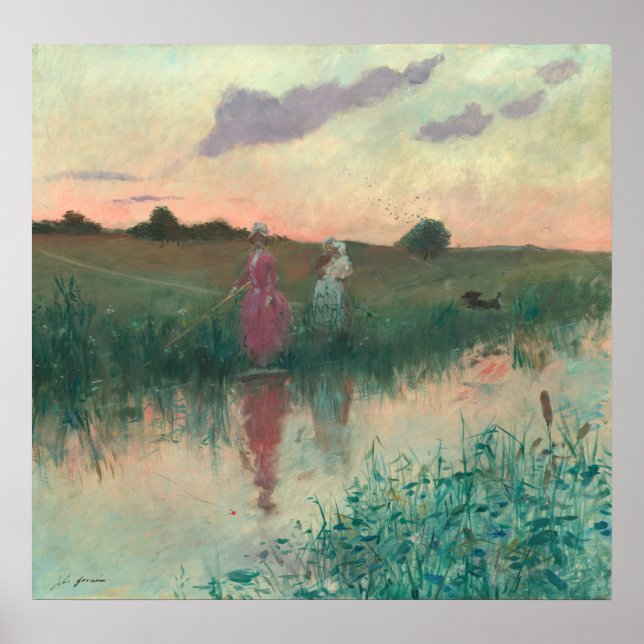 Ehefrau Fishing des Künstlers - Jean-Louis Forain  Poster (Vorne)