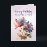 Ehefrau & Friend Graphic Art Rose Blume Karte<br><div class="desc">Jubiläum Ehefrau und Freund mit einer schönen Grafik-Kunst Vintag Rose Garten Familie</div>