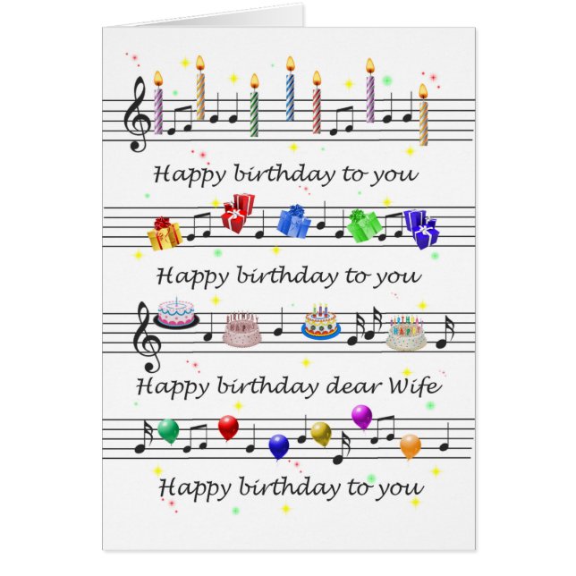 Ehefrau Funny Happy Birthday Song Sheet Music (Vorne)