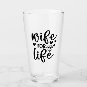 Ehefrau für Lebenstypografie Hochzeit Glas