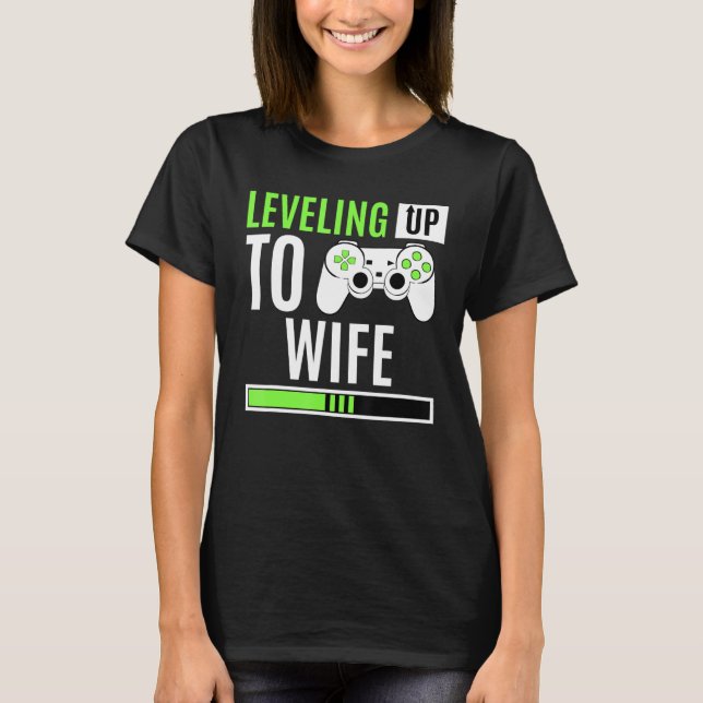 Ehefrau-Gaming-Verlobung Bride Announ T-Shirt (Vorderseite)