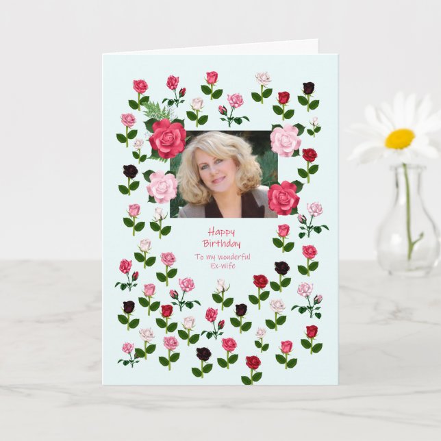 Ehefrau, Geburtstag, Rose Karte (Kleine Pflanze)