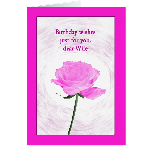 Ehefrau Geburtstag Schöne Rosa Rose (Vorne)