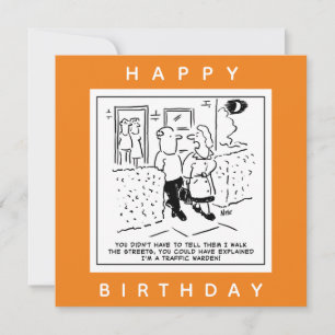 Ehefrau geht als Cartoon für den Straßenverkehr du Karte