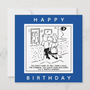 Ehefrau geht als Cartoon für den Straßenverkehr du Karte