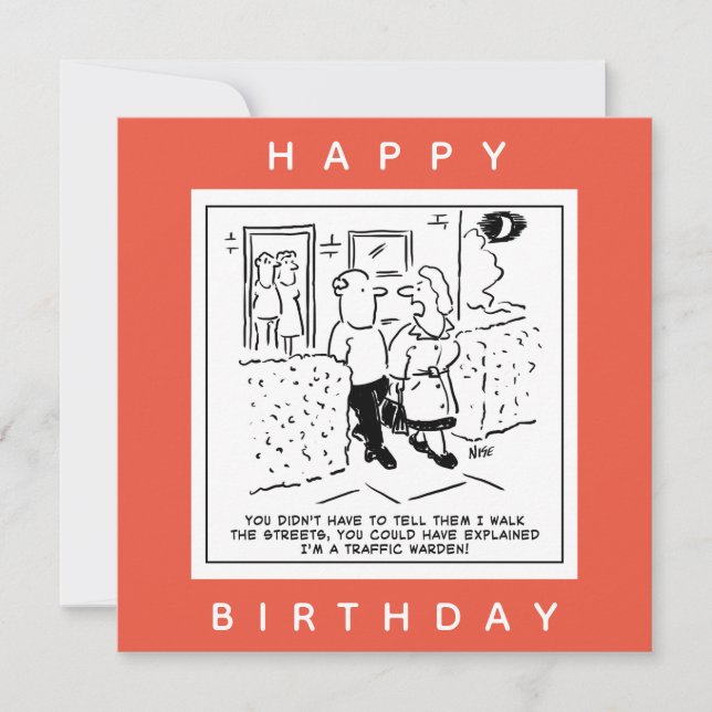 Ehefrau geht als Cartoon für den Straßenverkehr du Karte (Vorderseite)