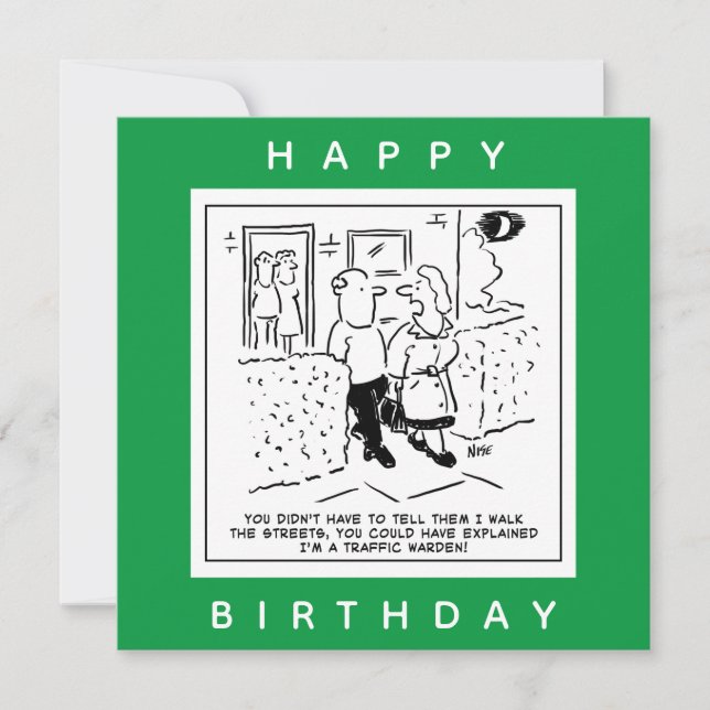 Ehefrau geht als Cartoon für den Straßenverkehr du Karte (Vorderseite)