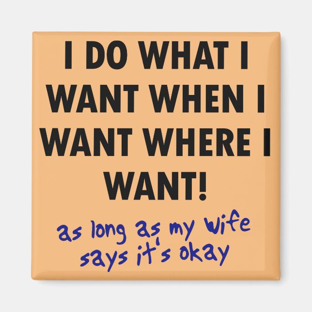 Ehefrau Genehmigung Funny Kühlschrankmagnet Redewe Magnet (Vorne)