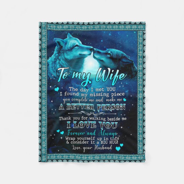 Ehefrau Geschenke | Brief an meine Ehefrau I Liebe Fleecedecke (Vorderseite)