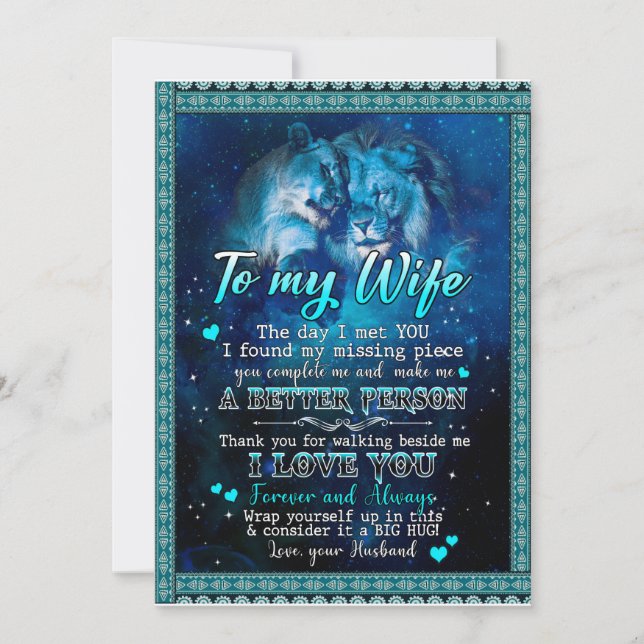 Ehefrau Geschenke | Brief an meine Ehefrau Liebe v Einladung (Vorderseite)