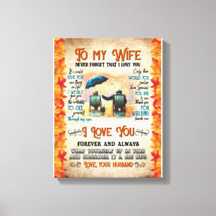 Ehefrau Geschenke   Brief an meine Ehefrau Liebe v Leinwanddruck