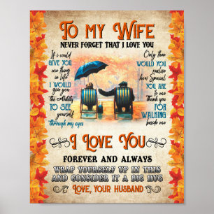 Ehefrau Geschenke Brief an meine Ehefrau Liebe v Poster