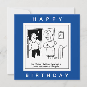 Ehefrau glaubt nicht, dass Pub einen Bier-Cartoon  Karte