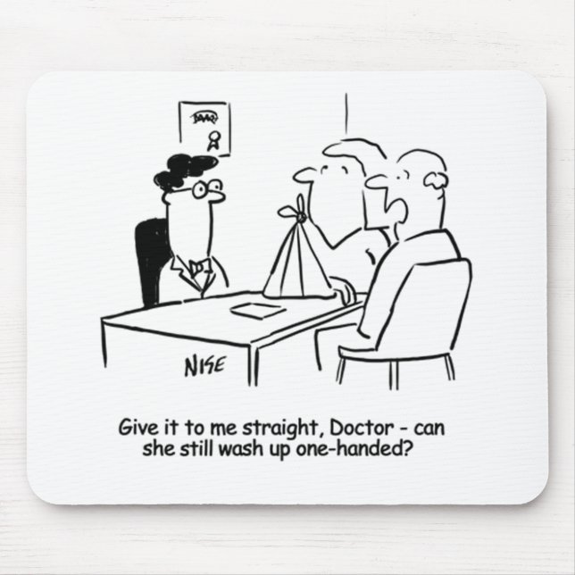 Ehefrau hat einen gebrochenen Arm in einem Tuch Mousepad (Vorne)