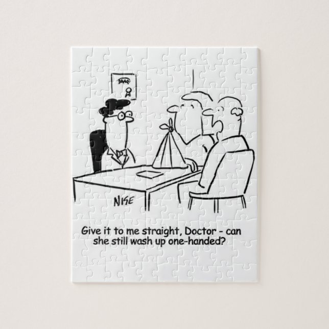 Ehefrau hat einen gebrochenen Arm in einem Tuch Puzzle (Vertikal)