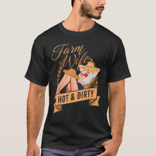 Ehefrau heiß und dreckig Bauer Rancher Ehefrau wei T-Shirt