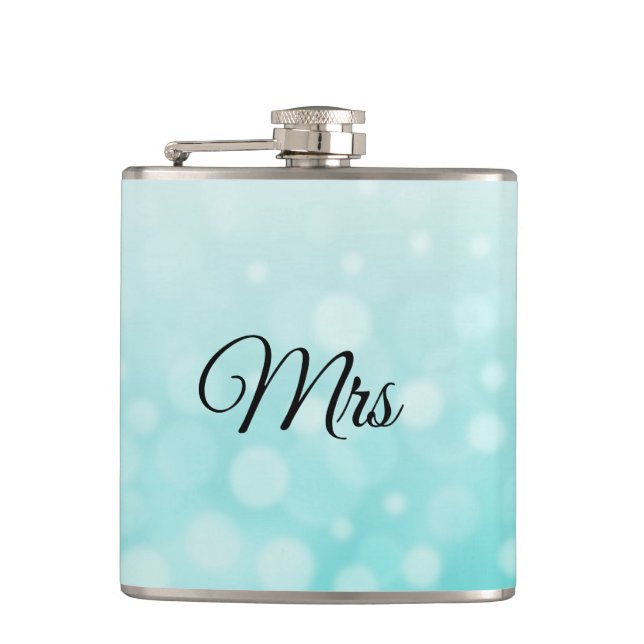 Ehefrau Hers Aquamarin Flask Flachmann (Vorderseite)