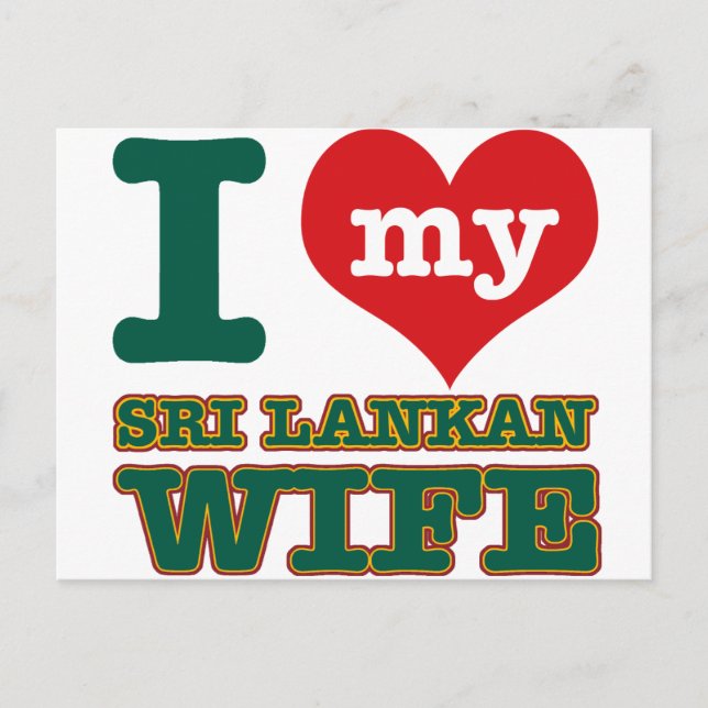Ehefrau in Sri Lanka Postkarte (Vorderseite)