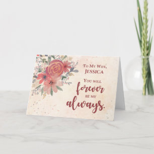 Ehefrau Individuelle Name Hochzeitstag für immer Karte