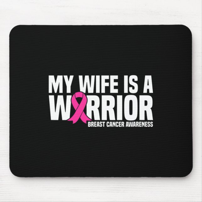 Ehefrau ist ein Krieger rosa Ribbon Brustkrebs Awa Mousepad (Vorne)