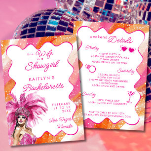 Ehefrau ist ein Showgirl Pink Junggesellinnen-Absc Einladung