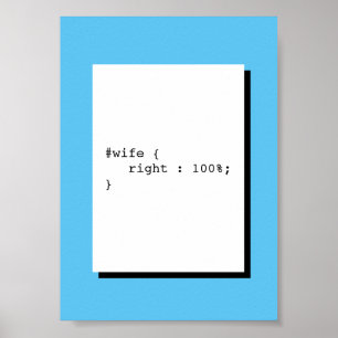 Ehefrau ist immer richtig Funny CSS Poster