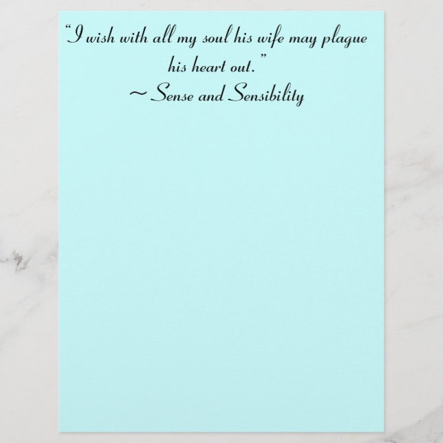 Ehefrau kann sein Buch Zitat Jane Austen in seinem (Vorderseite)