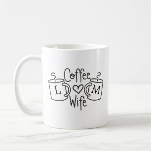 Ehefrau Liebe Monogramm Tasse
