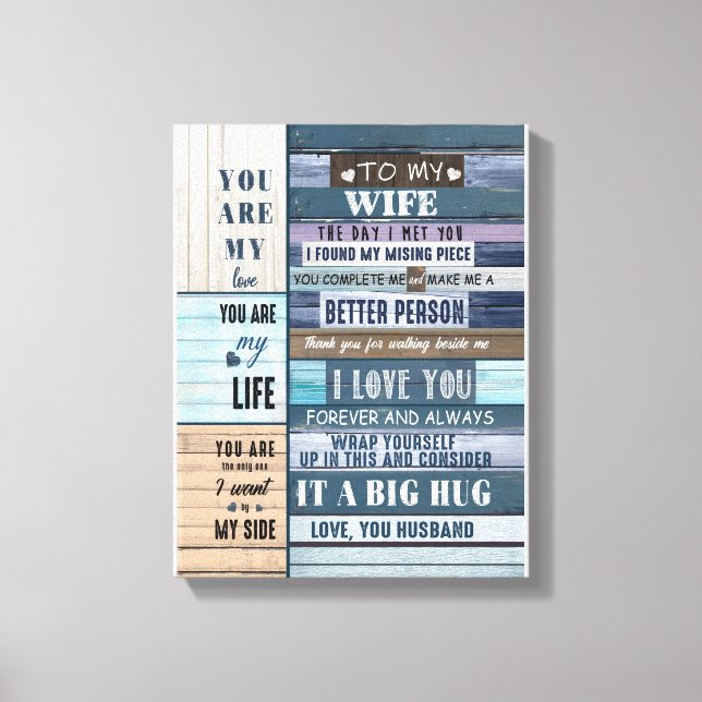 Ehefrau Liebhaber | Zu meiner Ehefrau I Liebe Sie  Leinwanddruck (Vorderseite)