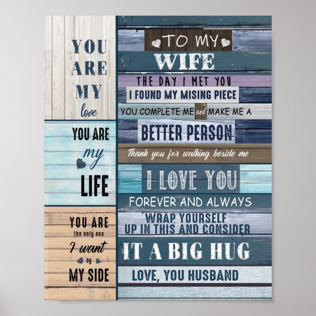 Ehefrau Liebhaber | Zu meiner Ehefrau I Liebe Sie  Poster (Vorne)