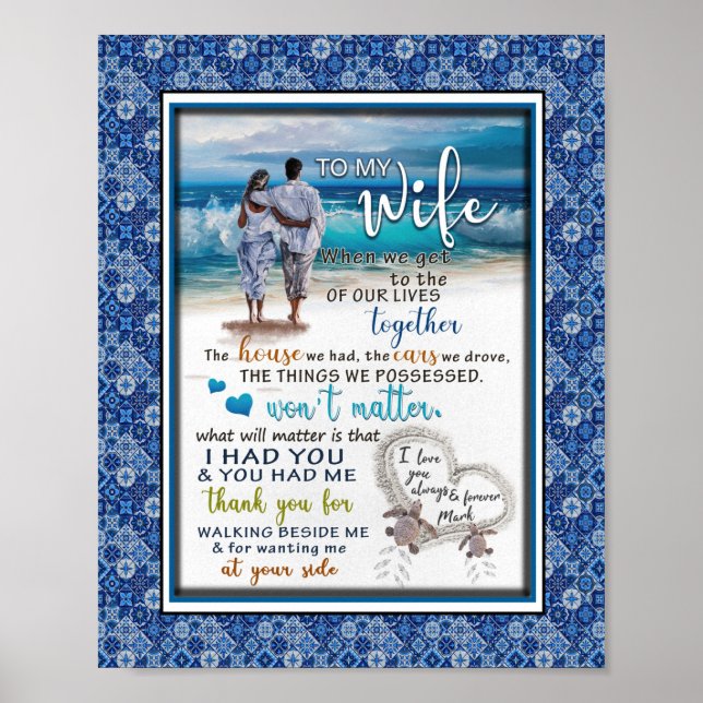 Ehefrau Liebhaber | Zu meiner Ehefrau I Liebe Sie  Poster (Vorne)