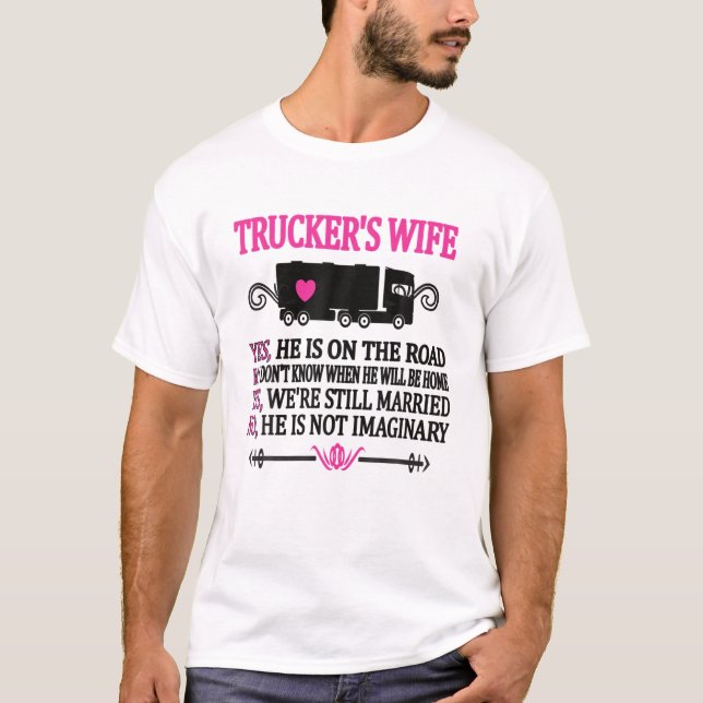 Ehefrau LKW-LKW  Funny Truck Driver Ehefrau T-Shirt (Vorderseite)