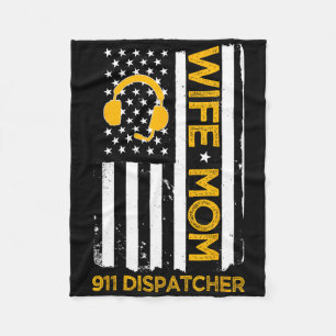 Ehefrau Mama 911 Dispatcher US Flag Unabhängigkeit Fleecedecke